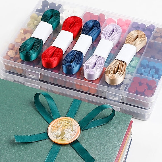 Kit Sigillo Di Cera - 100 Perline Dorate Con Cucchiaio | Per Inviti, Buste E Regali Con Stile - Foto 4