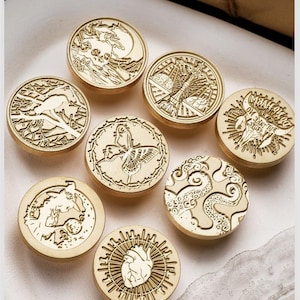 Fallen serie patroonzegel, schedel/kraai/heks/octopus, lakzegel stempel, reliëfzegel in Europese stijl, lakzegel, bruiloftsstempel, gepersonaliseerde stempel