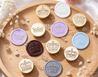 3D Embossed Crown Wax Seal Stamp,Brass Royal Crown Sealing Wax Stamp for Wedding Invitation,Envelope,Scrapbooking,Stationery Craft Decor