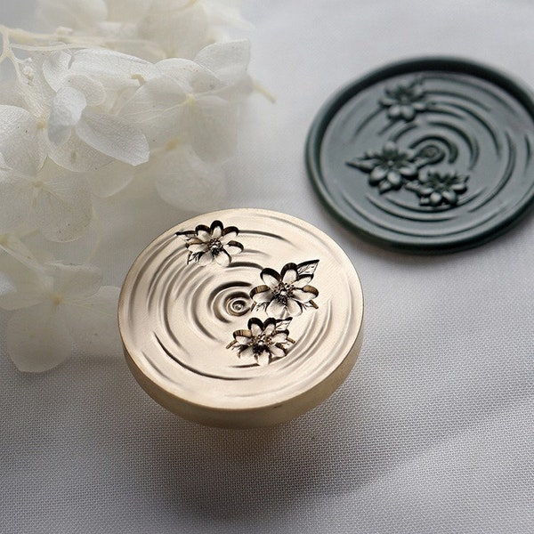 Wellen im Wasser Siegel，Wachs Siegel Stempel，Wachs Siegel Ziersiegel, Umschlag/Einladung Brief/Geschenkbox/Handbuch Schmucksiegel