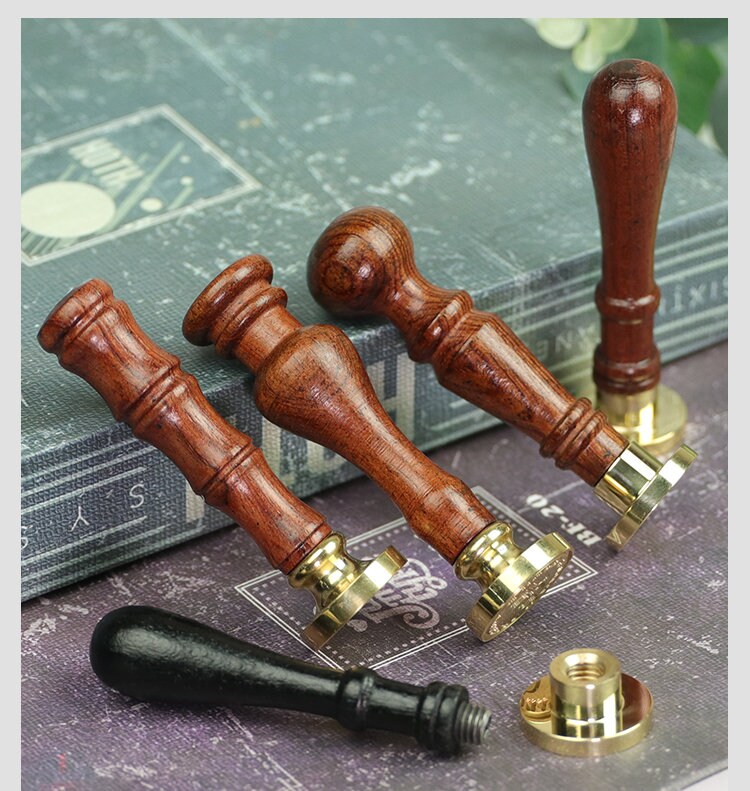 European Style Retro Lacquer Seal Handle Metal Rosewood - Etsy