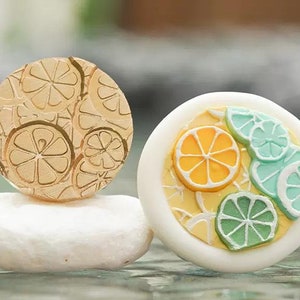Sello de limón de verano, sello de sello de cera, sello decorativo de sello de cera, sobre / carta de invitación / caja de regalo / sello decorativo de cuenta de mano