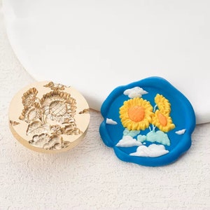 Sello de girasol-XRK01, sello de cera, sello decorativo de sello de cera, sobre / carta de invitación / caja de regalo / sello decorativo de cuenta de mano