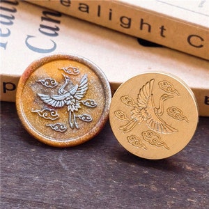 Sello de grúa de corona roja, sello de sello de cera, sello decorativo de sello de cera, sobre / carta de invitación / caja de regalo / sello decorativo de cuenta de mano