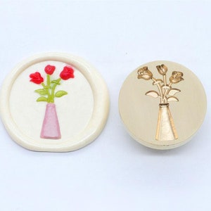 Sello de jarrón, sello de sello de cera, sello decorativo de sello de cera, sobre / carta de invitación / caja de regalo / sello decorativo de cuenta de mano