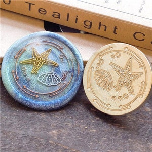 Sello de estrella de mar, sello de sello de cera, sello decorativo de sello de cera, sobre / carta de invitación / caja de regalo / sello decorativo de cuenta de mano