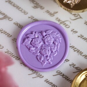Sello de tres rosas, sello de cera, sello decorativo de sello de cera, sobre/carta de invitación/caja de regalo/sello decorativo de manual