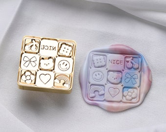 Sello de galletas Collage, sello de sello de cera, sello decorativo de sello de cera, sobre / carta de invitación / caja de regalo / sello decorativo de manual