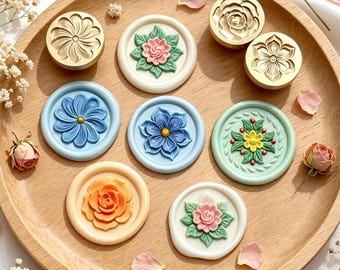 3D Relief Plant Wax Seal Stamp,Flower Seal,Decorative Wax Seal for Wedding Invitation,Envelope Sealing,Journaling,Handmade Craft Gifts