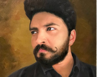 Self portrait painting,hand painted portrait,loved one portrait,custom oil painting from photo,custom realistic portrait,commission painting