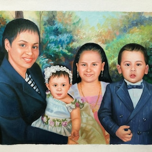 Custom hand-painted portraits,Custom oil painting from photo,Family oil portrait,Gifts for loved ones,Portrait painting,Oil Paint Portrait