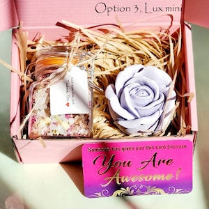 Mini Spa Gift Box | Rose Soap, Jasmine Bath Salt Mini Lux duo Rose