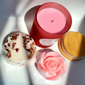 Natural Lavender Spa Gift Box | Rose Bath Bomb, Soy Candle image 10