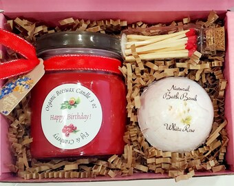 Mini Spa Gift Box | Organic Candle, Bath Bomb
