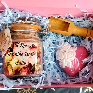 Mini Spa Gift Box | Rose Soap, Jasmine Bath Salt Wild Rose Trio
