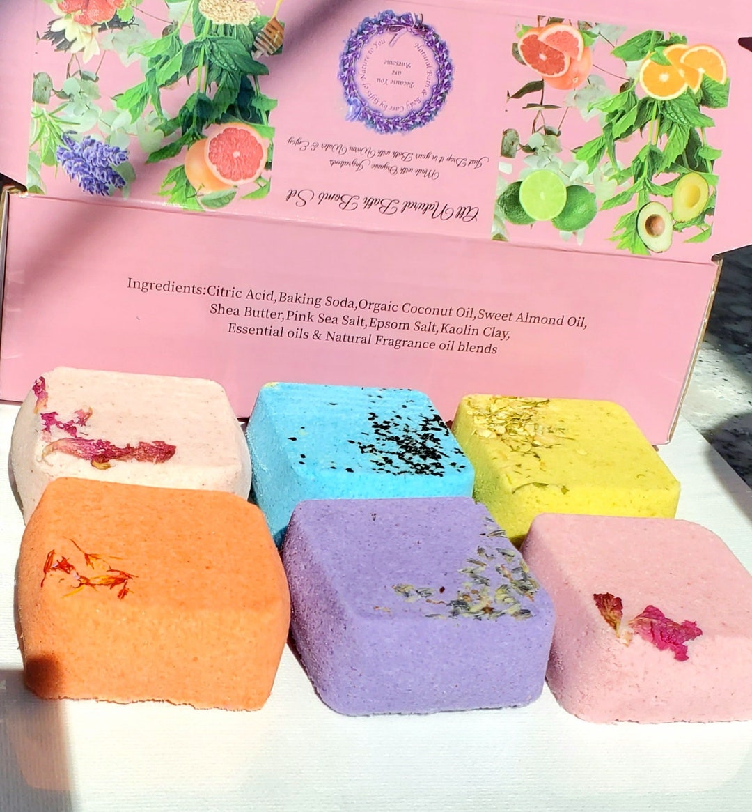 Natural Bath Bomb Set 2.75 Oz Each Aromatherapy Bath Bomb Etsy