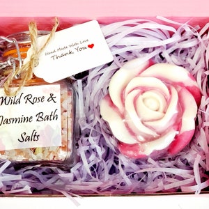 Mini Spa Gift Box | Rose Soap, Jasmine Bath Salt image 4