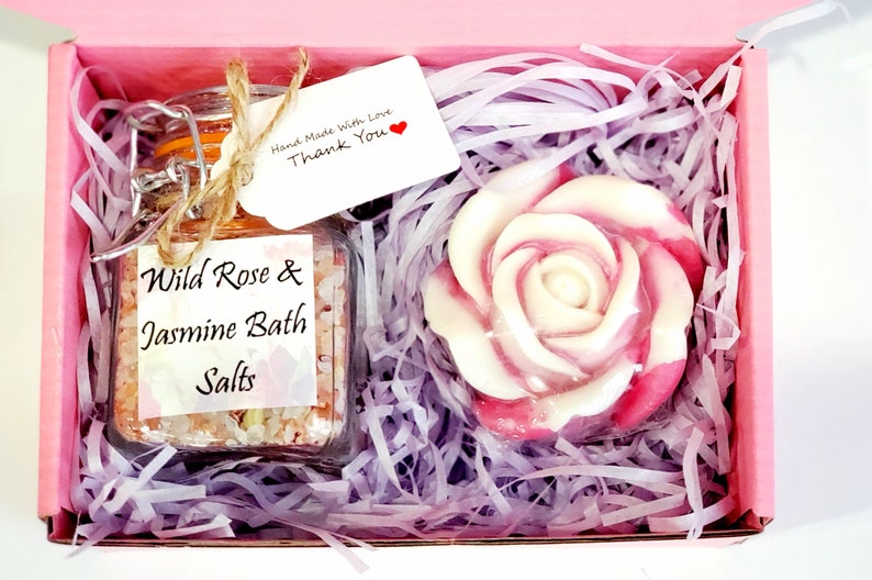 Mini Spa Gift Box | Rose Soap, Jasmine Bath Salt image 4