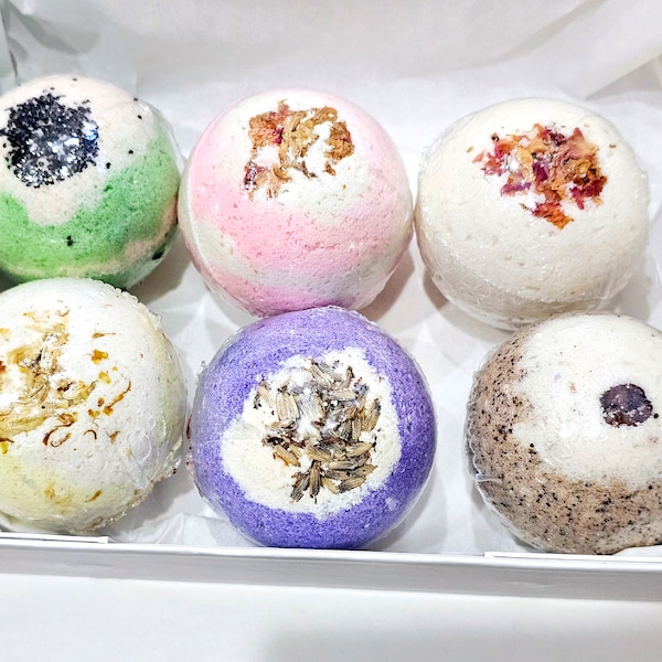 Bath Bomb gift box  |  2.5" and 2" Bath Bombs |  Aromatherapy Spa Bath Bomb | Vegan | All Natural | Organic Ingredients | Bath Bombs Set