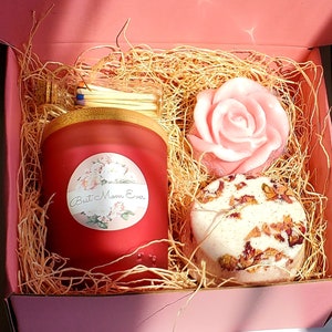 Mini Spa Gift Box | Rose Soap, Jasmine Bath Salt Mothers Day Trio