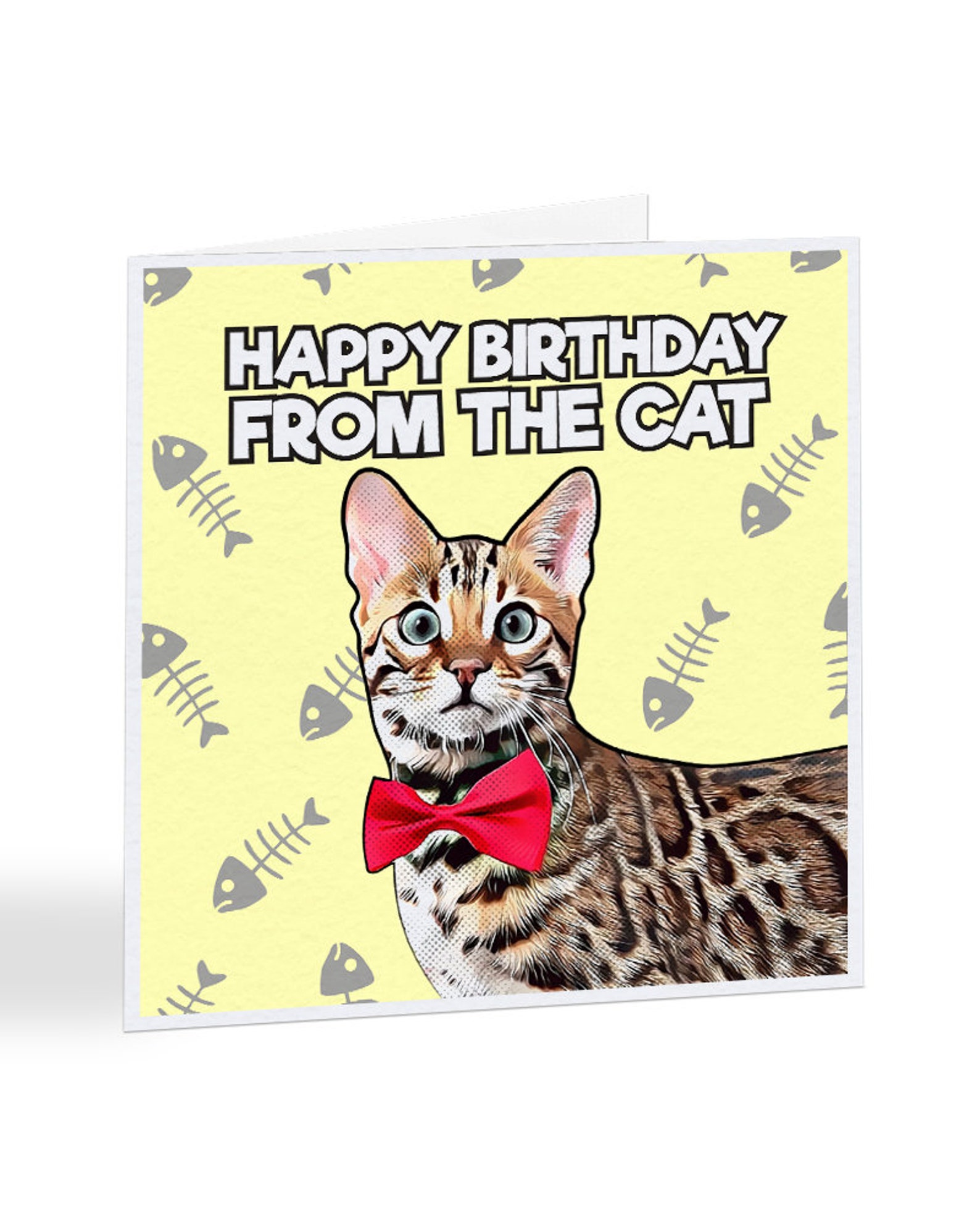 Happy Birthday From The Cat Bengal Birthday Card | Etsy
