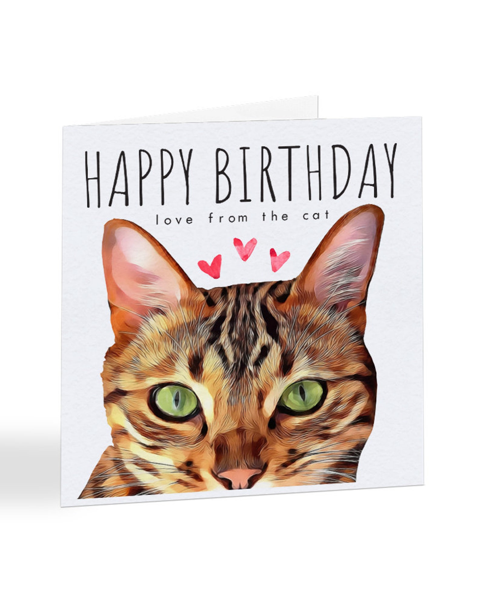 Happy Birthday Love From The Cat Bengal Cat Birthday Card | Etsy