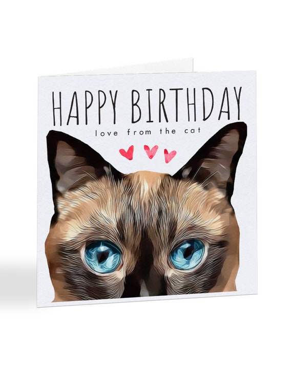 Joyeux Anniversaire Amour Du Chat Chat Siamois Carte Etsy Canada