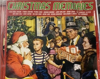 May include: A red CD case with a festive Christmas scene featuring Santa Claus, children, and a Christmas tree. The title "Christmas Memories" is printed in white on a red background. The text "18 Swinging Christmas Songs for the Holiday Season" is printed in white on a red background at the bottom of the case.