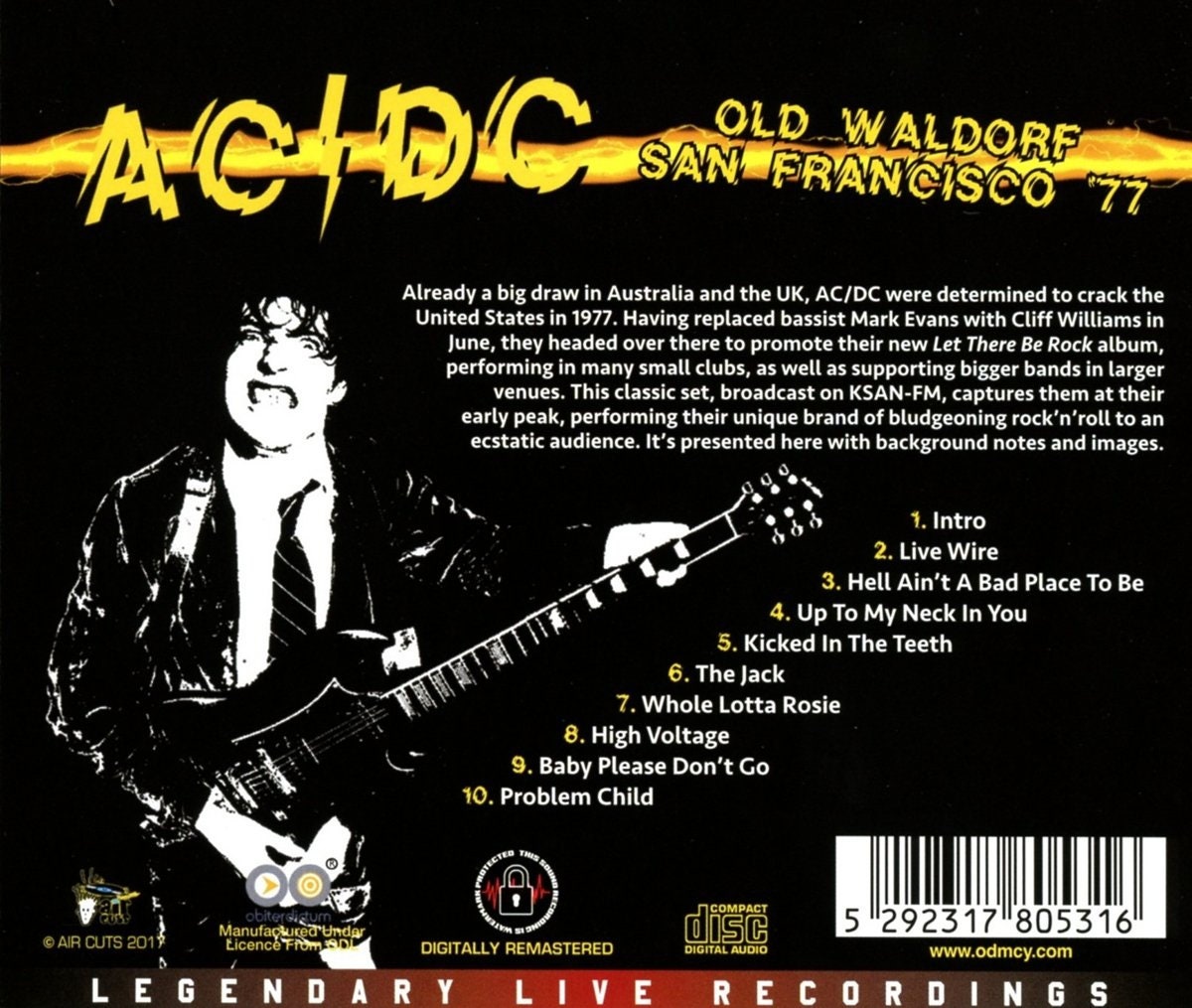 AC/DC Old Waldorf San Francisco '77 CD *sealed* - Etsy