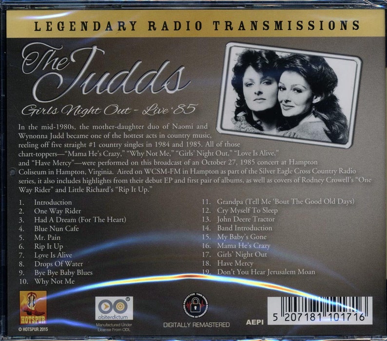 The Judds Girls Night Out Live '85 CD SEALED Etsy