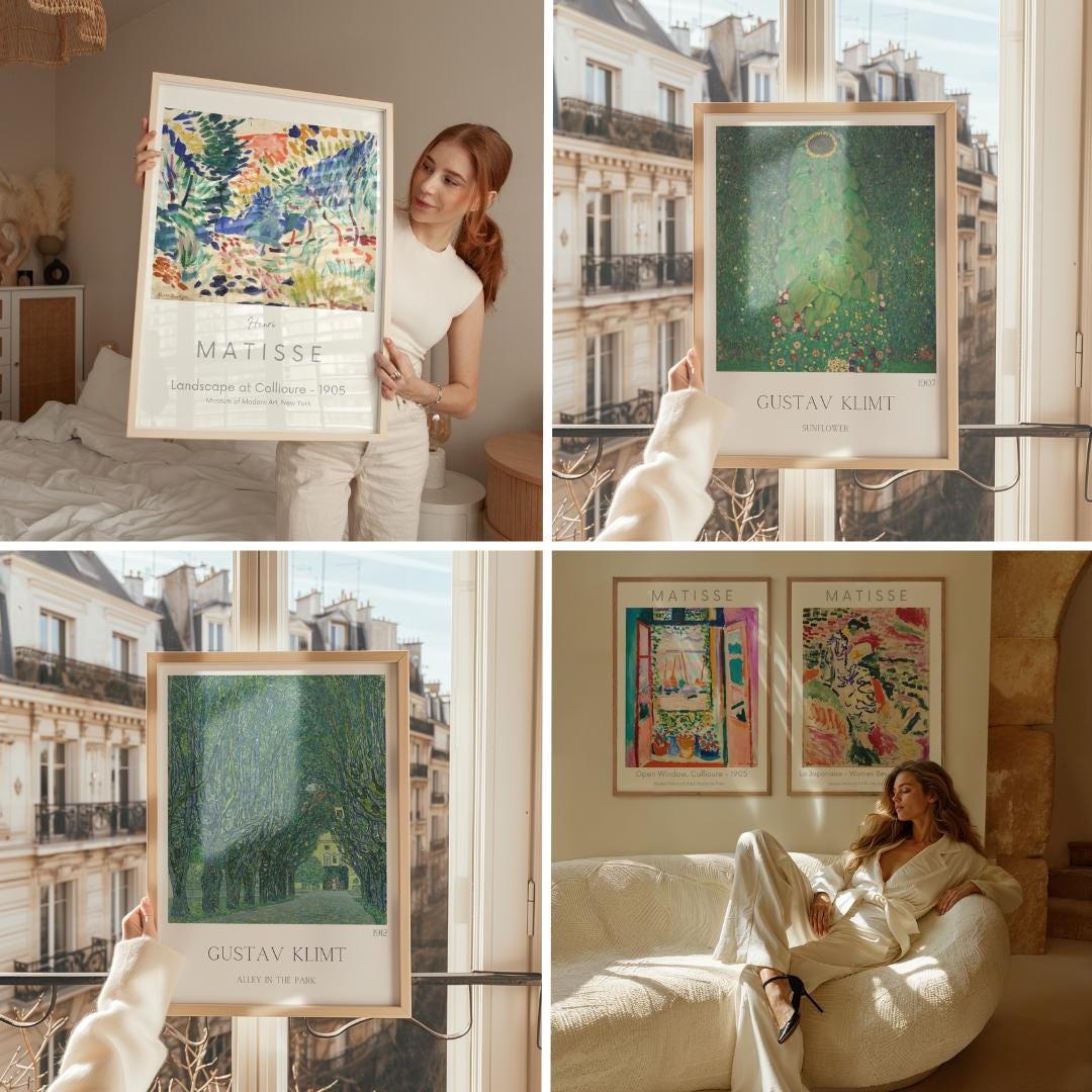 Zoey Austin ® 3 dubbelzijdige kunstdruk posterset, DIN A3 (30 cm x 42 cm stijlvolle muurposter, 6 wandafbeeldingen, dubbelzijdige afbeeldingen (Kusama 1, zonder lijst, DIN A3) : Zoey Austin