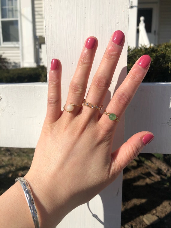 Wire-wrapped Ring Bundle (set of 3)