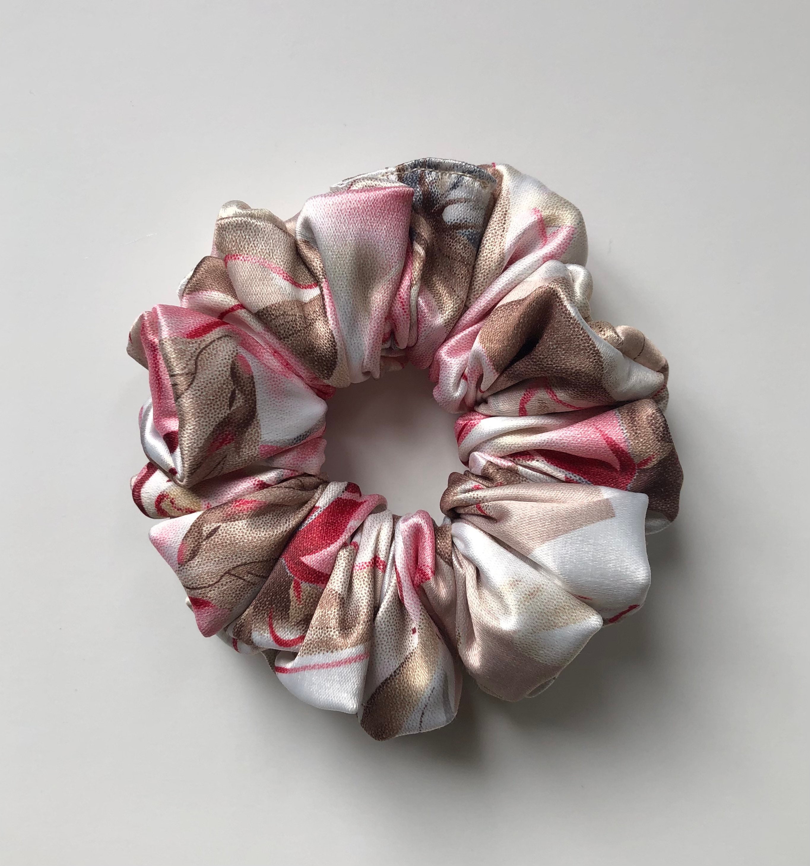 Floral 100 satin scrunchie Etsy