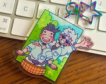 Gojo and Geto acrylic keychain / Satosugu cute charm / anime ship jjk keychain
