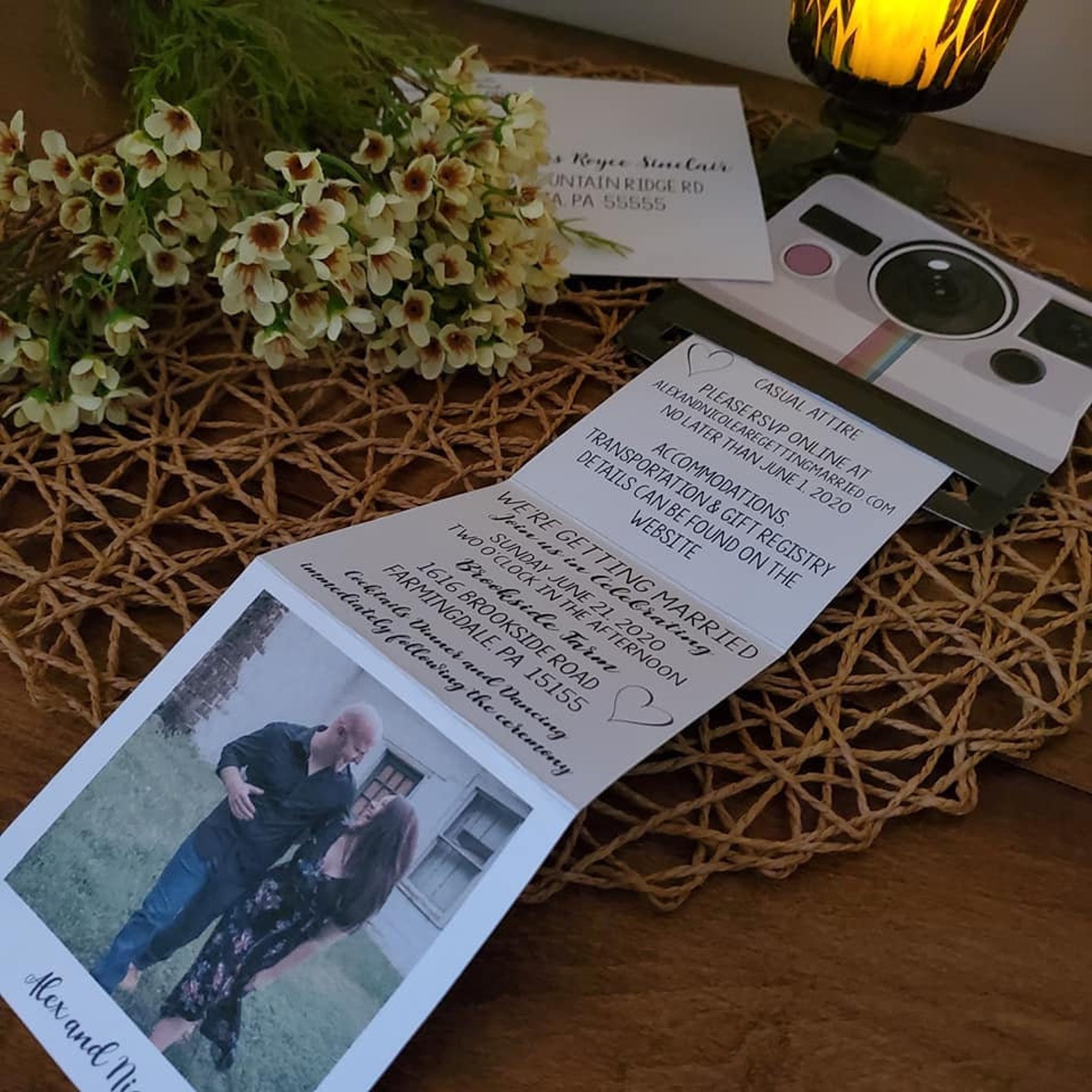 Retro Polaroid Camera Wedding Invitations Retro Look Etsy