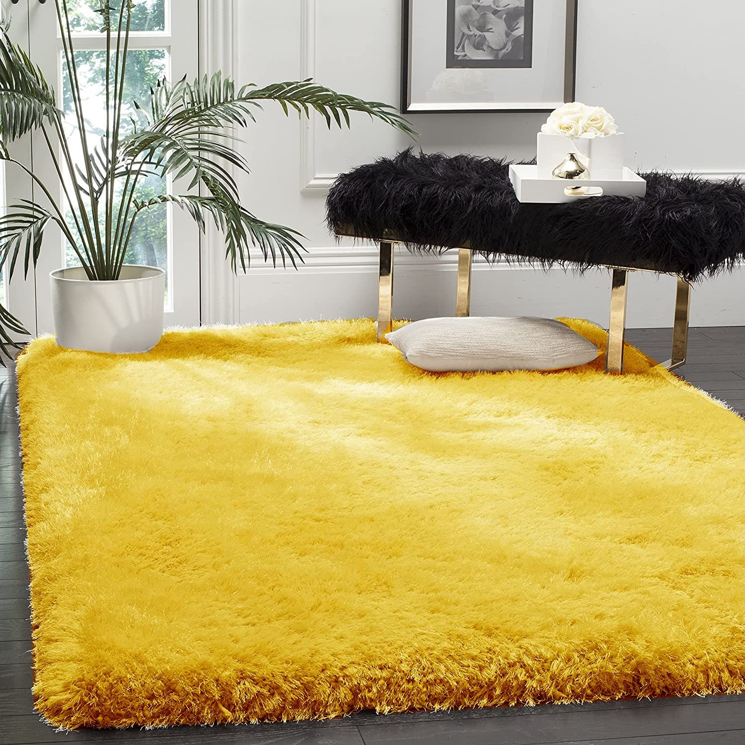Buy Handmade Microfiber Soft and Plush Fluffy Round Shape Shaggy