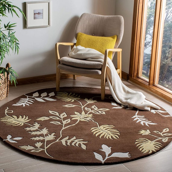 Traditional Handwoven Round Rug Carpet Premium Wool Rug 100