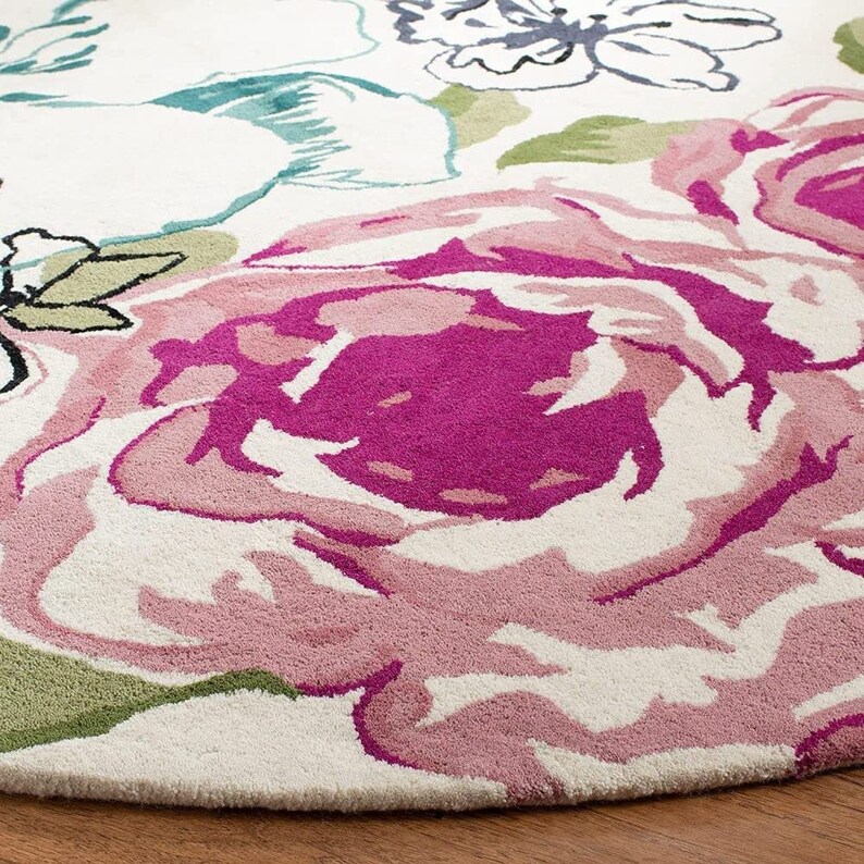 Unique Hand Tuft Modern Round Rug Carpet Premium Wool Rug 100 Etsy