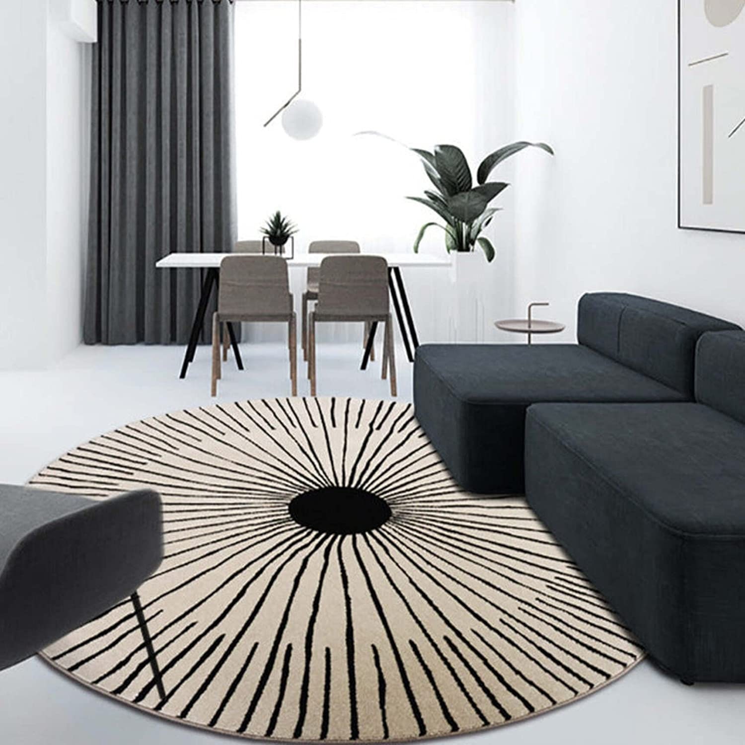 Abstract Hand Tuft Modern Round Rug Carpet Premium Wool Rug Etsy