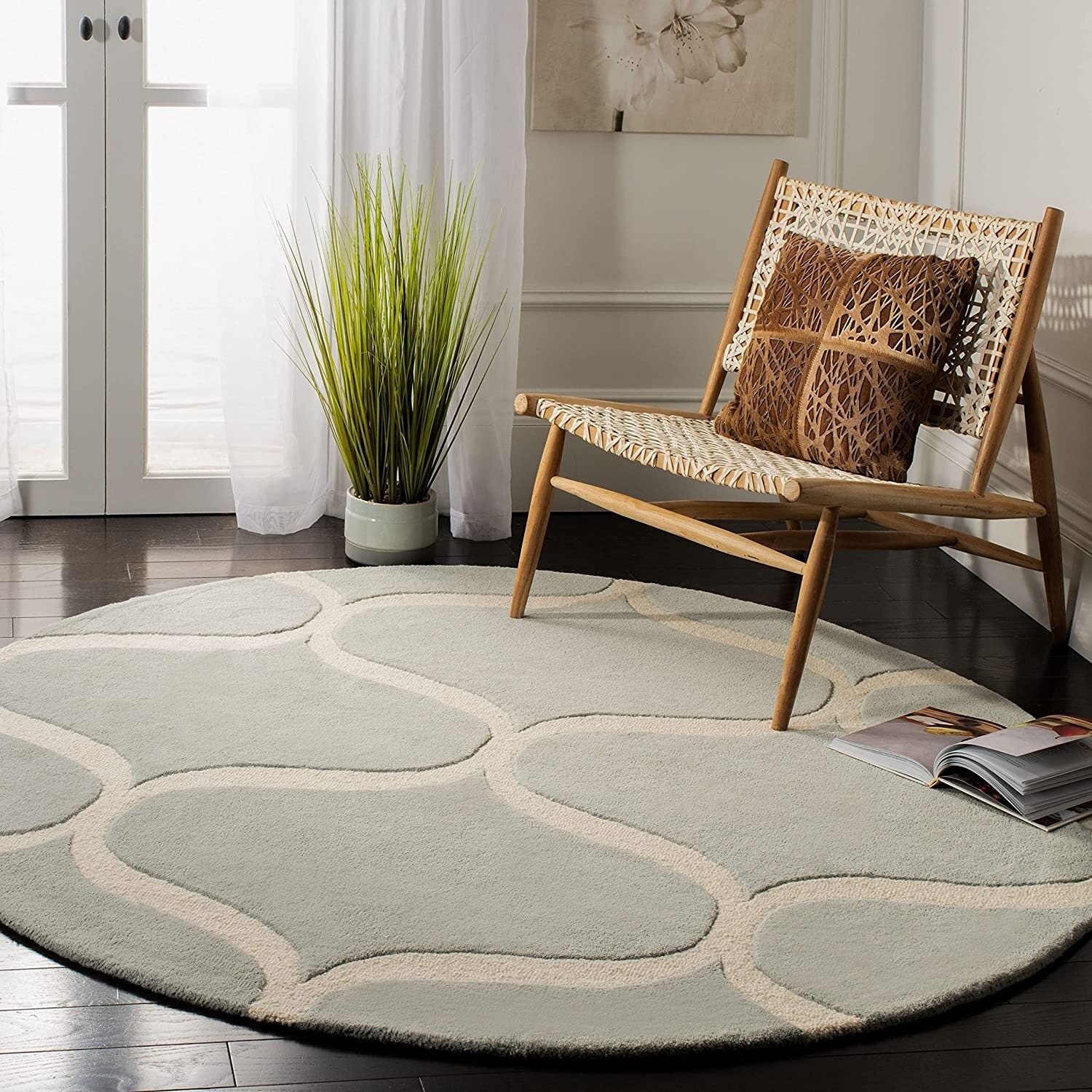 Traditional Handwoven Round Rug Carpet Premium Wool Rug 100