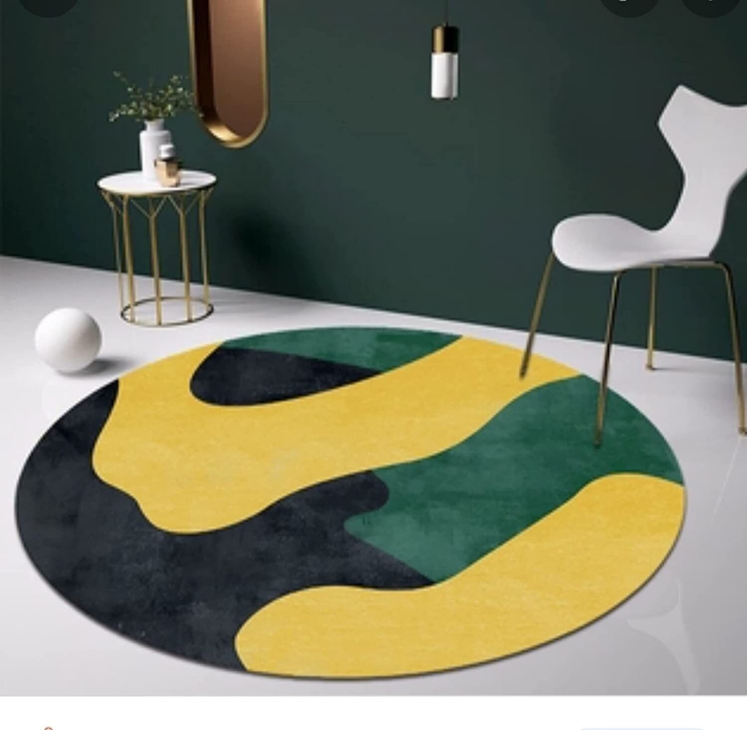 Abstract Hand Tuft Modern Round Rug Carpet Premium Wool Rug 100