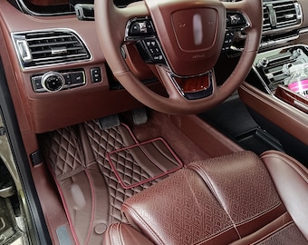 Op maat gemaakte leren autovloermatten voor Lincoln Navigator IV 2017-