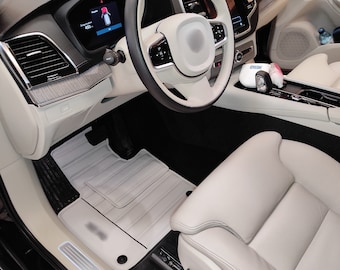 Op maat gemaakte lederen vloermatten voor Volvo XC90 | Luxe automatten | Perfect passende auto-interieuraccessoires | Handgemaakt, premium kwaliteit