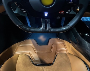 Custom Floor Mats for Ferrari SF90 | Black & Cuoio | Handmade Premium Interior Mats