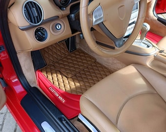 Custom Made Tailored Eco-Leather Floor Mats For Porsche Cayman, 911 Or other model
