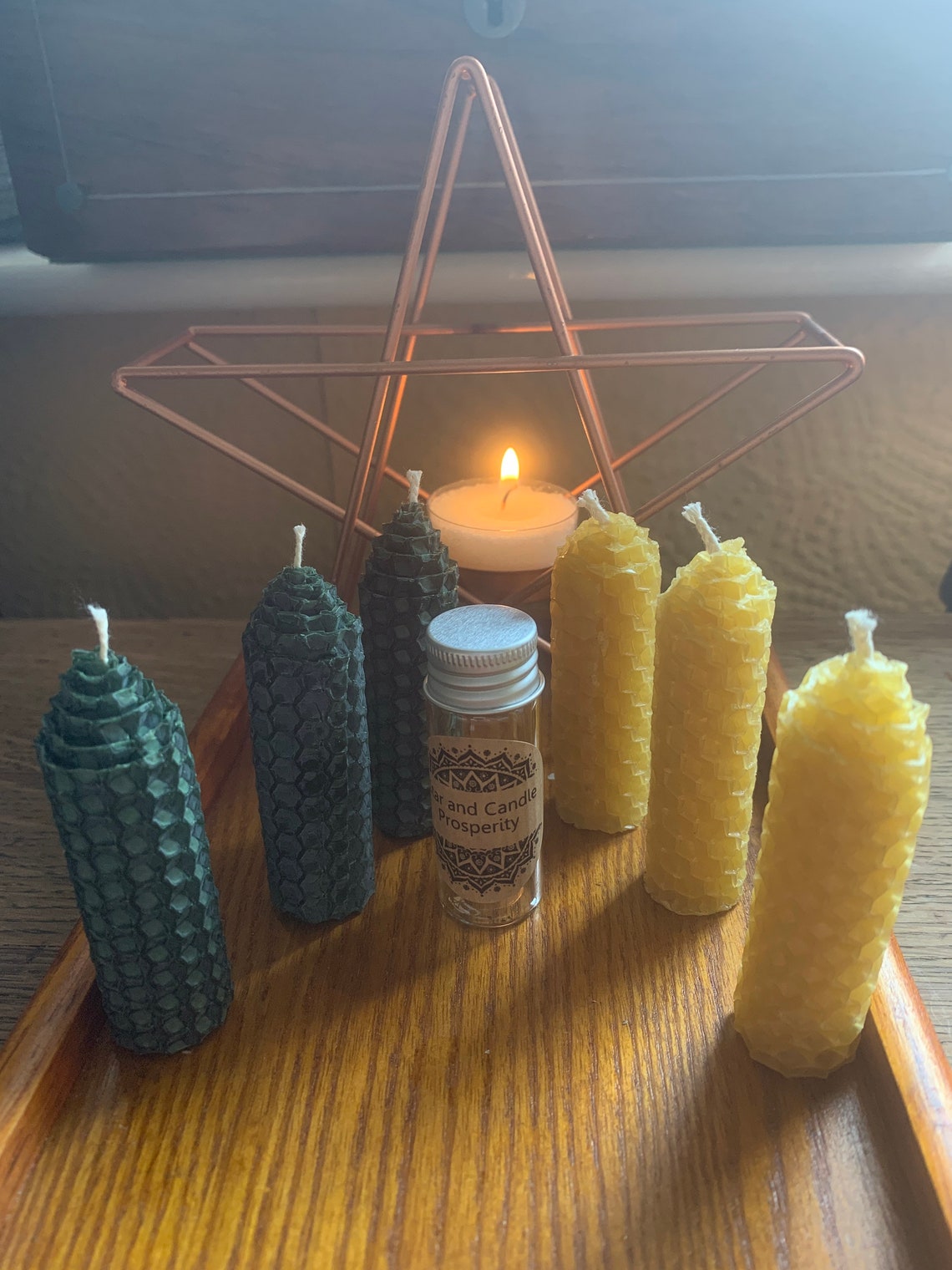 Prosperity Spell Candle set with bespoke anointing oil Etsy