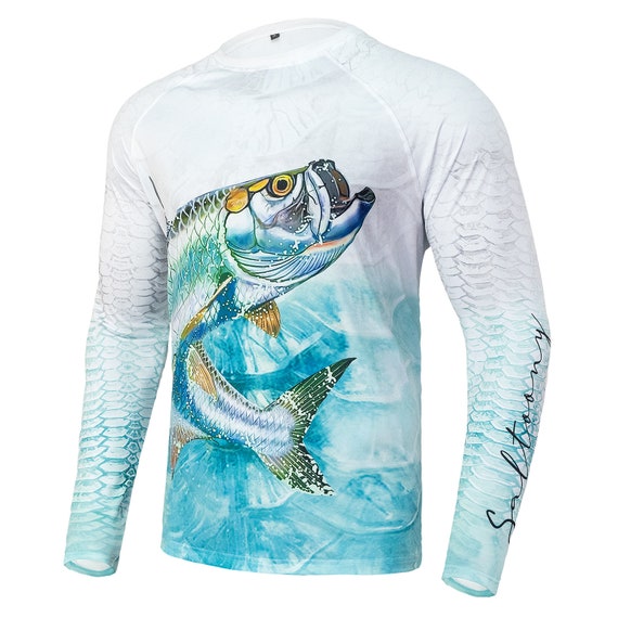 Buy Tarpon Men's Fishing T-shirt Long Sleeves Saltloony UPF 50 Dri