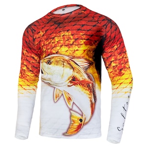 Redfish Männer Angeln T-Shirt Lange Ärmel - Saltloony