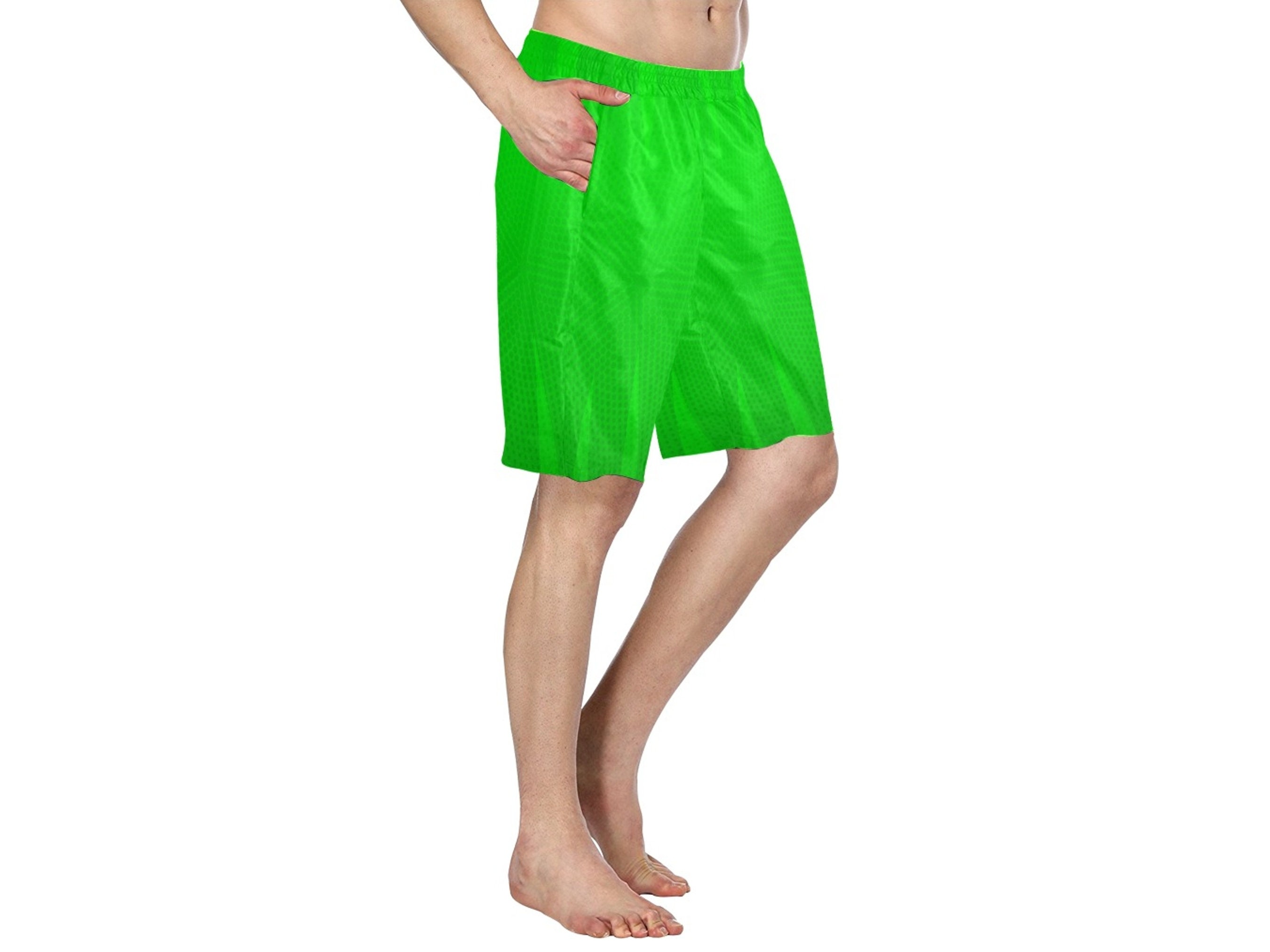 neon green swimming trunks