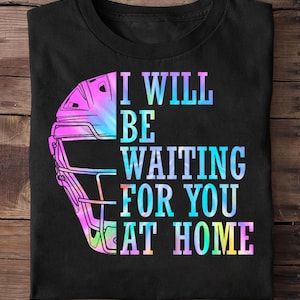 Ik wacht thuis op je Softbal Catcher Softbal T-shirt, softbal moeder cadeau, T-shirt softbalspeler
